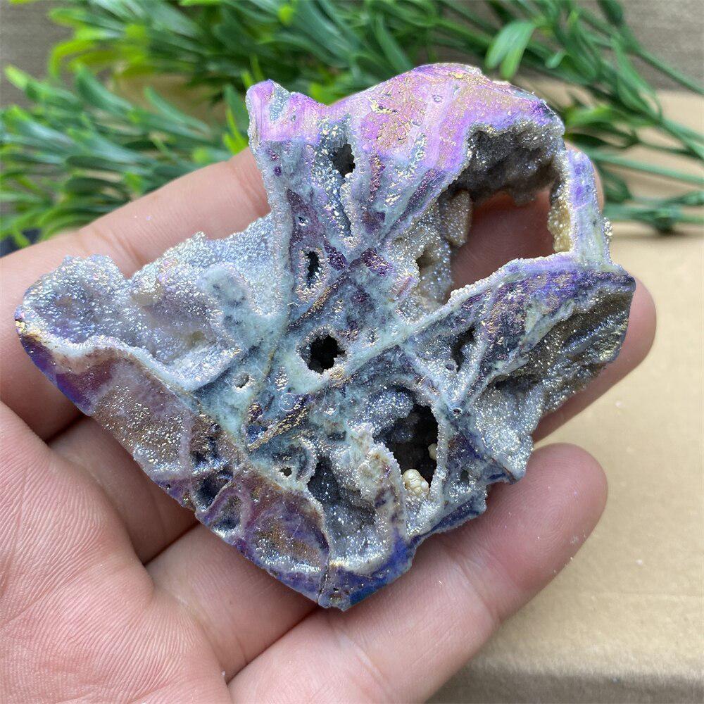 Purple Aura Sphalerite Crystal Heart