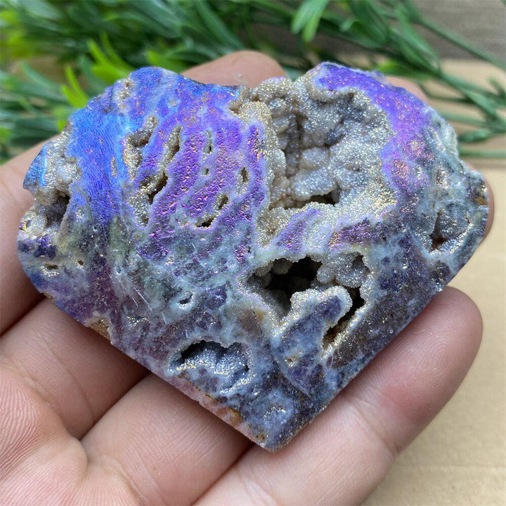 Purple Aura Sphalerite Crystal Heart