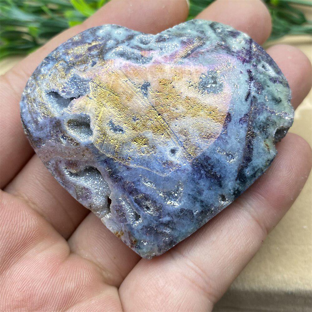 Purple Aura Sphalerite Crystal Heart