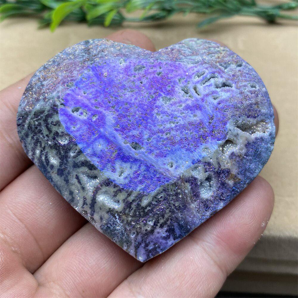 Purple Aura Sphalerite Crystal Heart