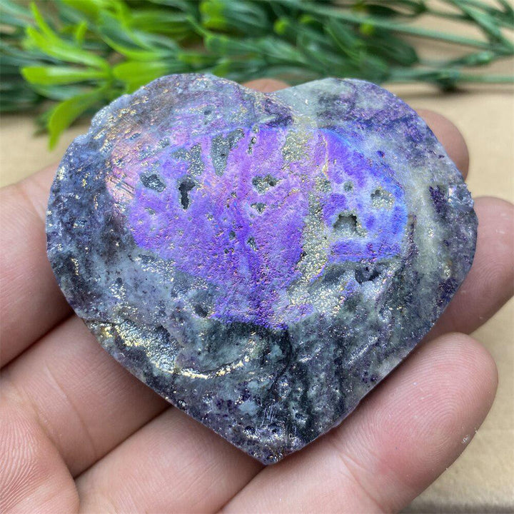 Purple Aura Sphalerite Crystal Heart