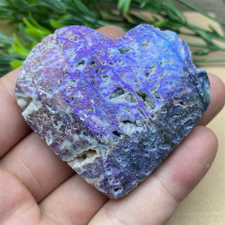 Purple Aura Sphalerite Crystal Heart