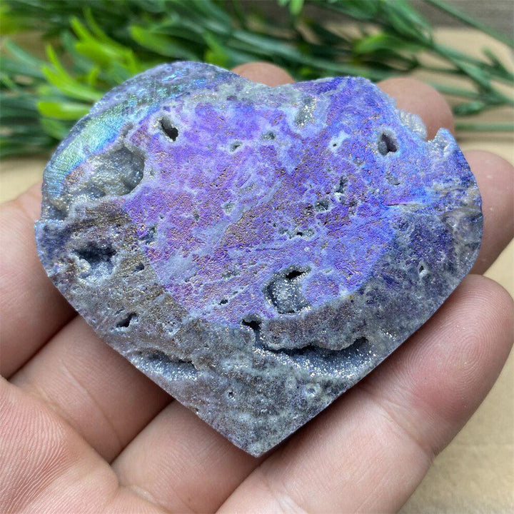 Purple Aura Sphalerite Crystal Heart