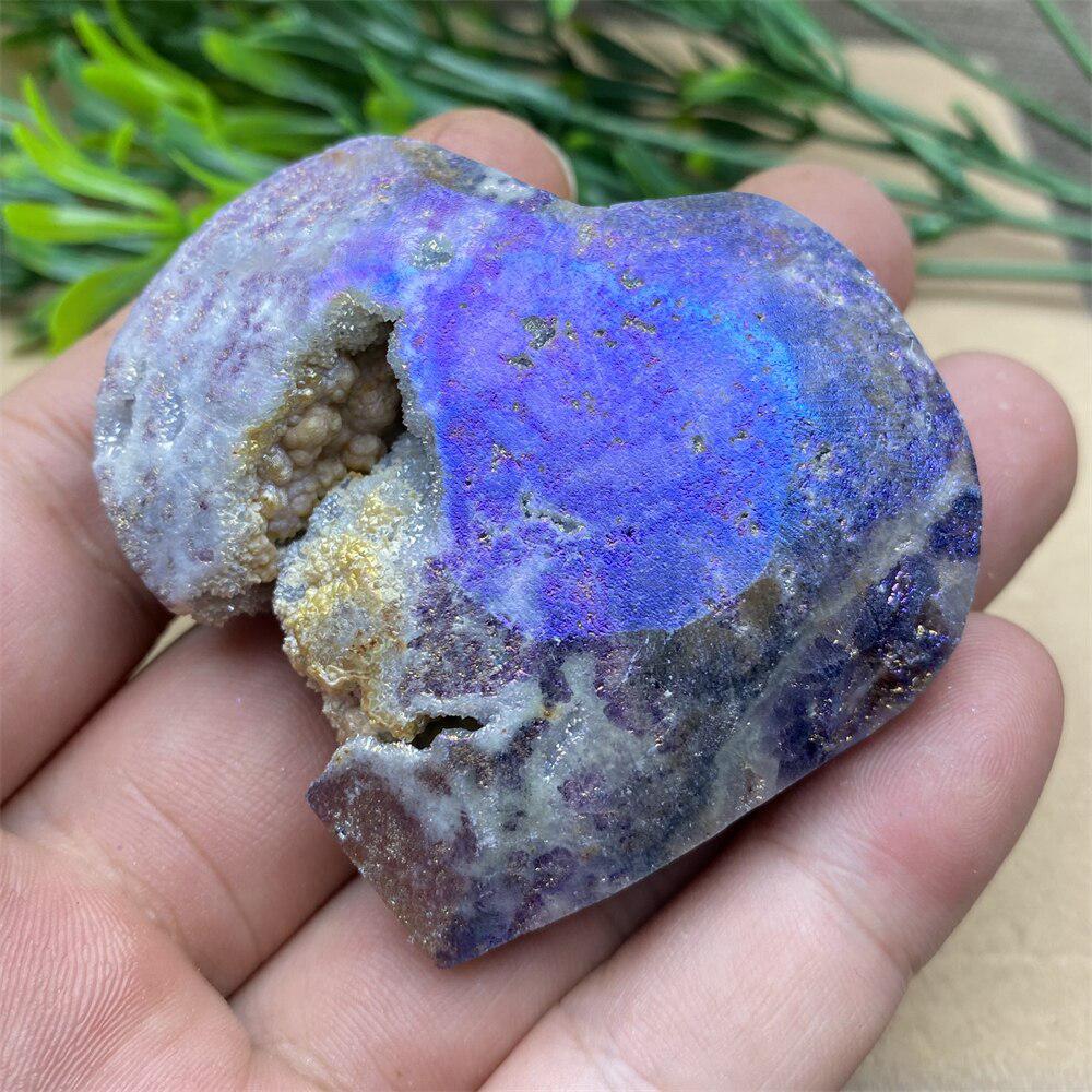 Purple Aura Sphalerite Crystal Heart