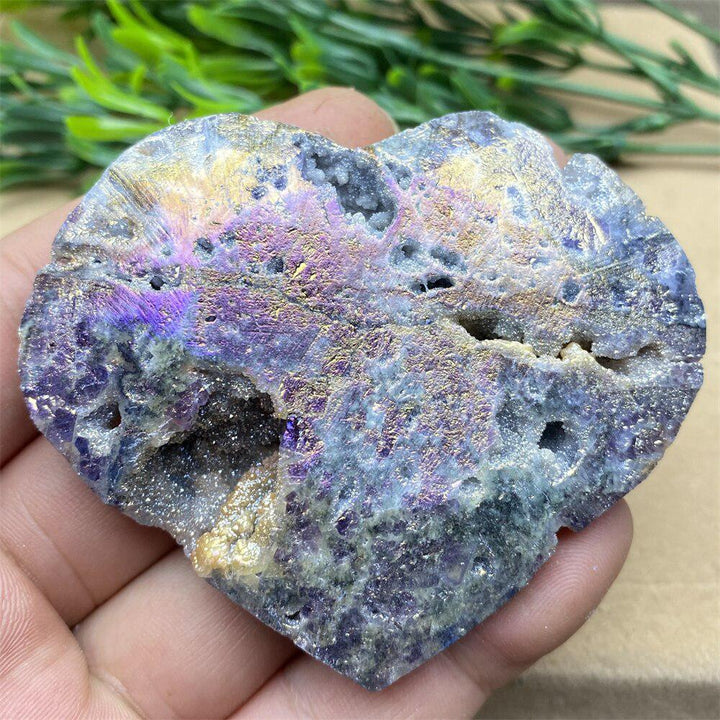 Purple Aura Sphalerite Crystal Heart