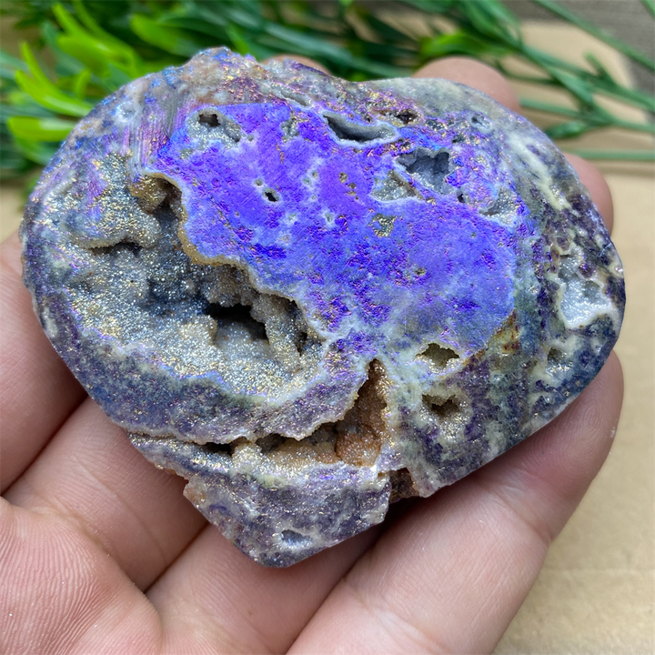 Purple Aura Sphalerite Crystal Heart