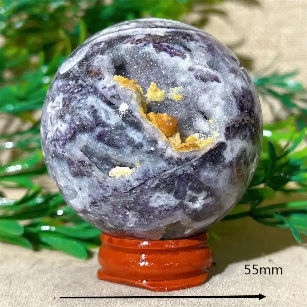 Purple Sphalerite Druzy Crystal Sphere