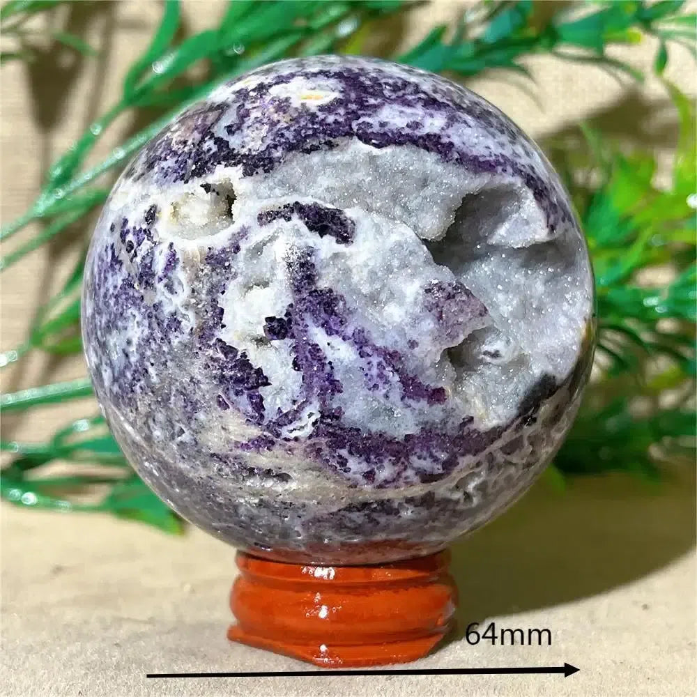 Purple Sphalerite Druzy Crystal Sphere