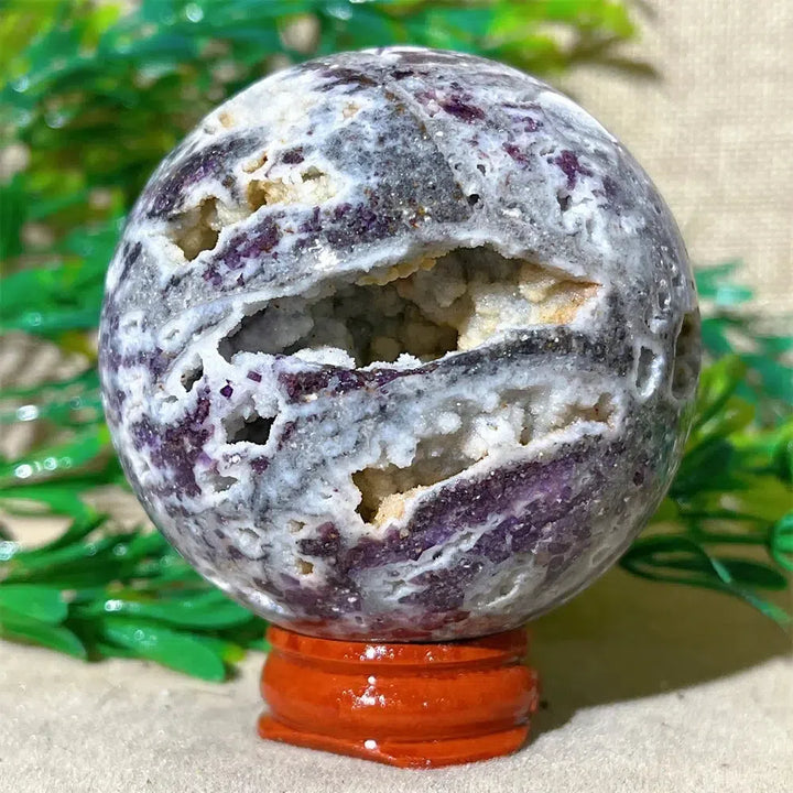 Purple Sphalerite Druzy Crystal Sphere