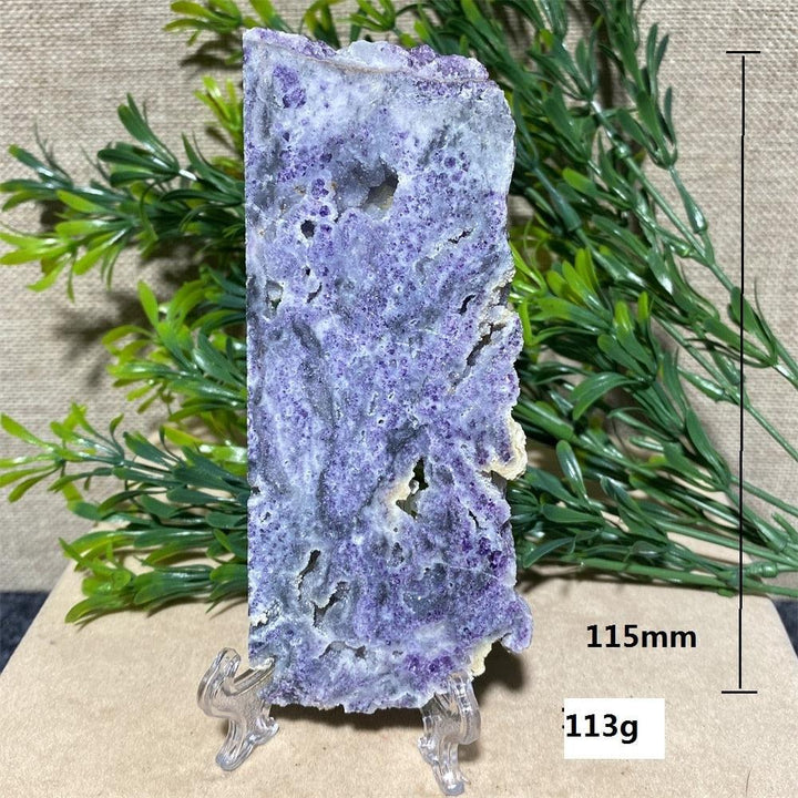 Purple Sphalerite Geode Slice + Stand