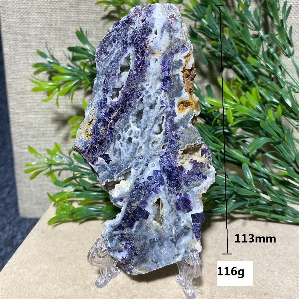 Purple Sphalerite Geode Slice + Stand