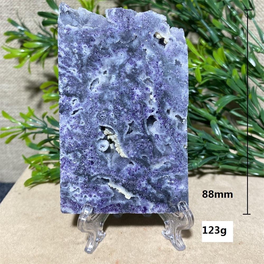 Purple Sphalerite Geode Slice + Stand