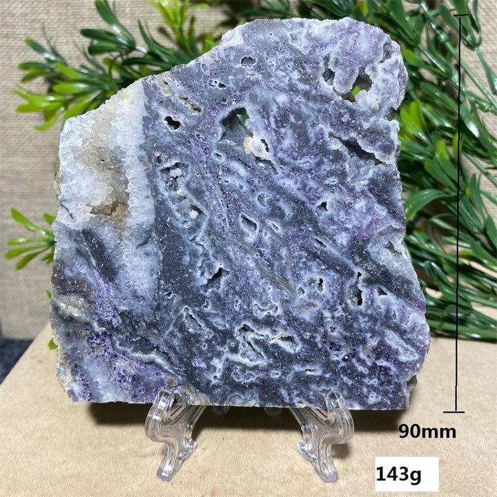 Purple Sphalerite Geode Slice + Stand