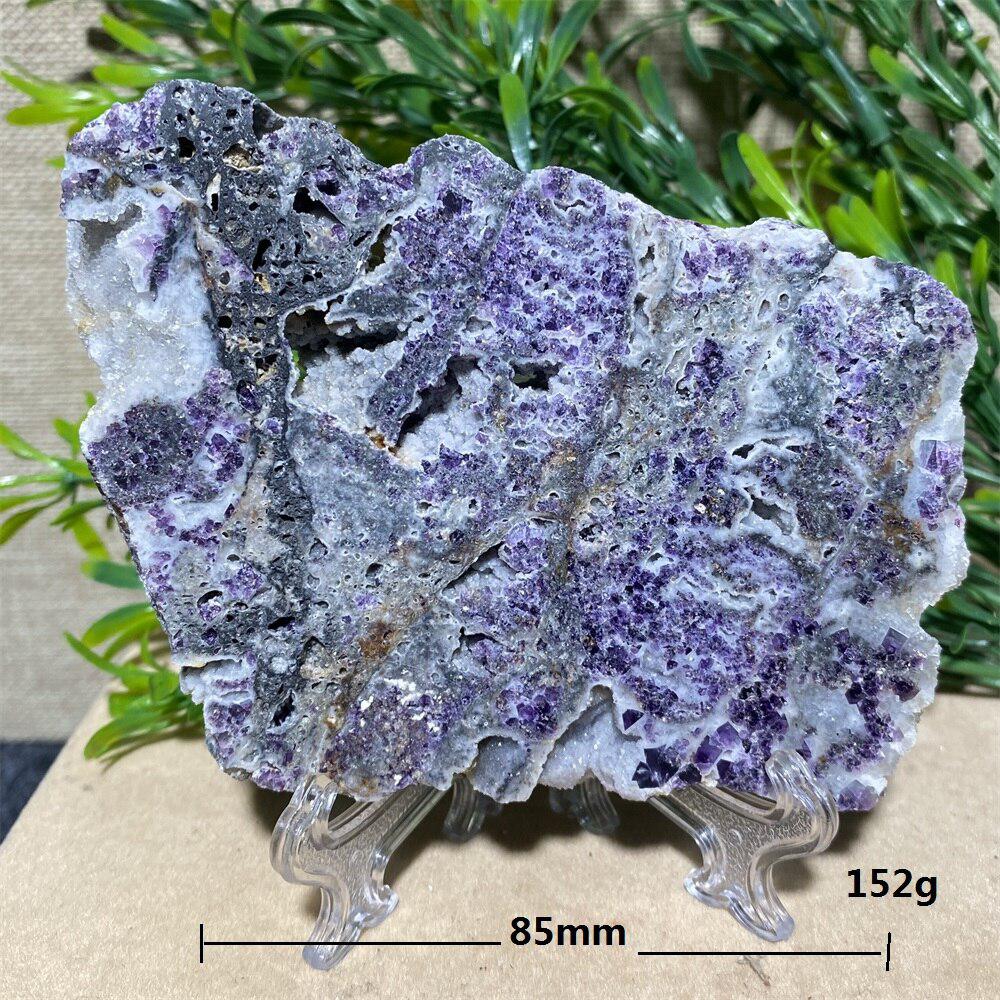 Purple Sphalerite Geode Slice + Stand