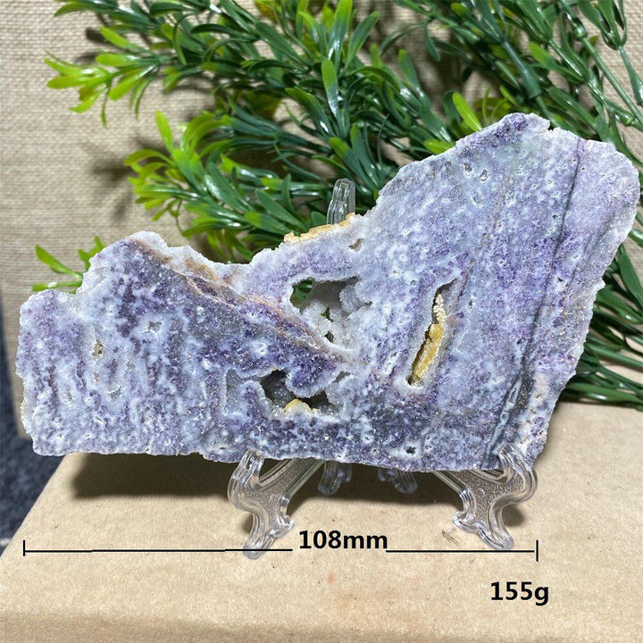 Purple Sphalerite Geode Slice + Stand