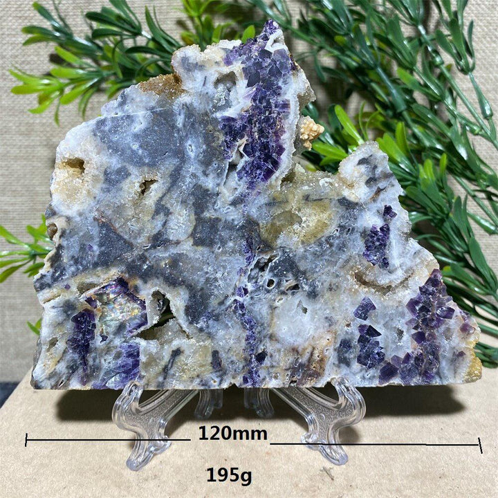 Purple Sphalerite Geode Slice + Stand