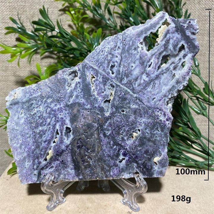 Purple Sphalerite Geode Slice + Stand