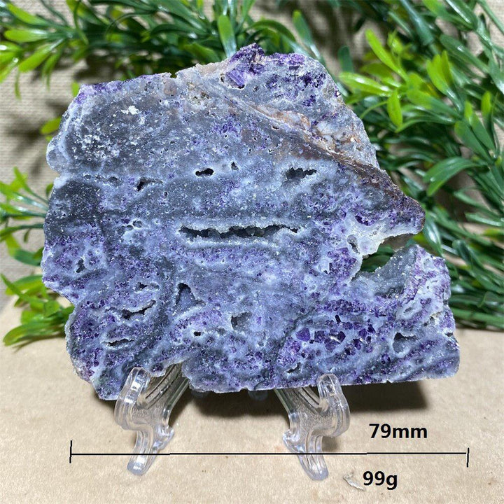 Purple Sphalerite Geode Slice + Stand