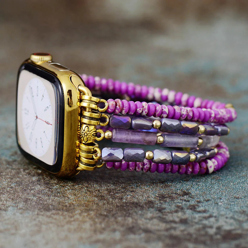 Purple Stone Madness Crystal Apple Watch Strap