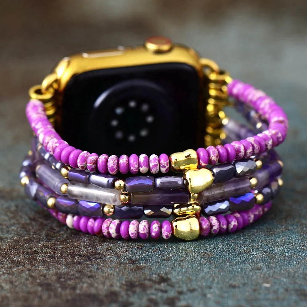 Purple Stone Madness Crystal Apple Watch Strap