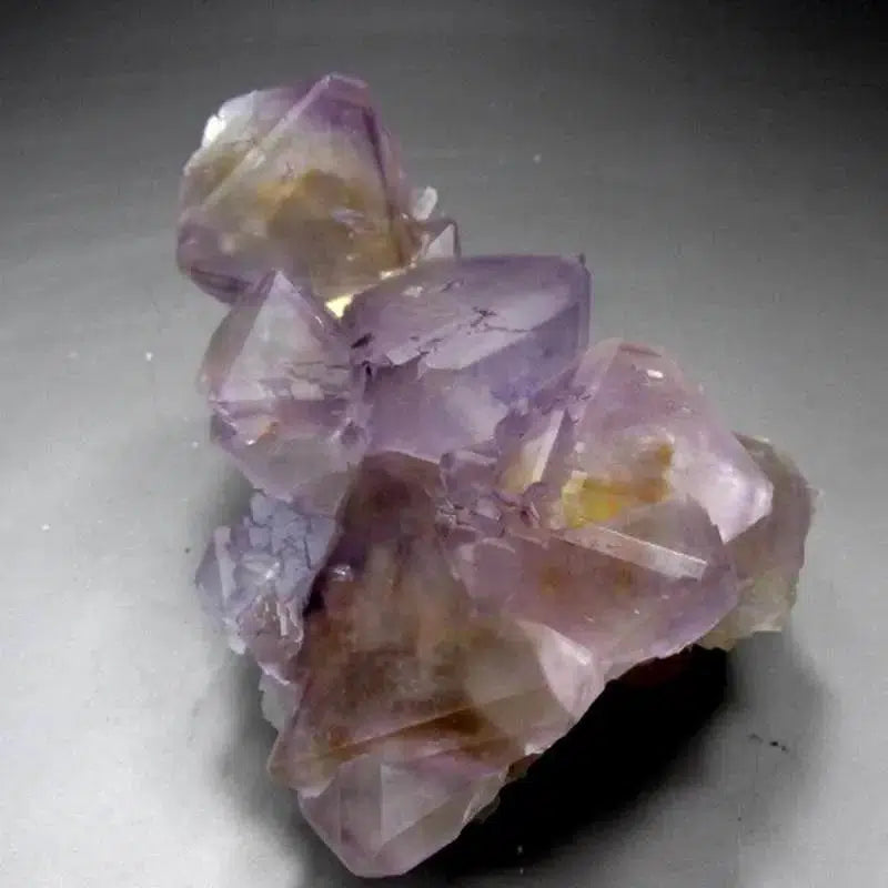 Purple-Yellow Fluorite Cluster with Phantom