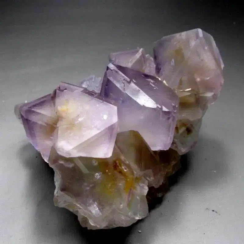 Purple-Yellow Fluorite Cluster with Phantom