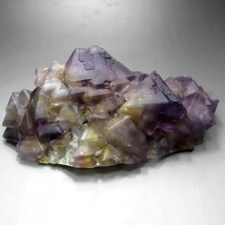 Purple-Yellow Fluorite Cluster with Phantoms