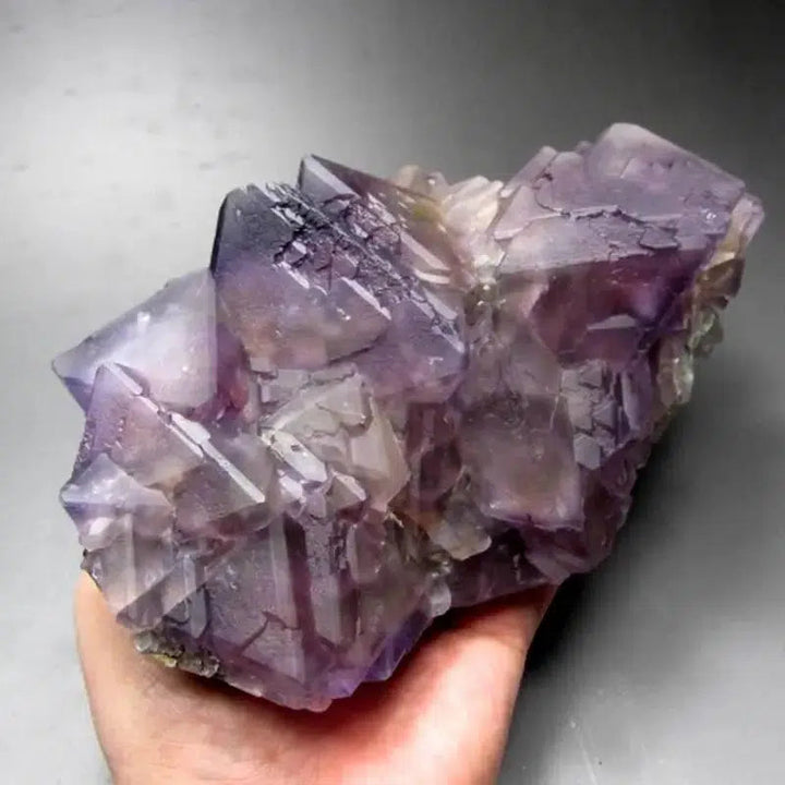 Purple-Yellow Fluorite Cluster with Phantoms