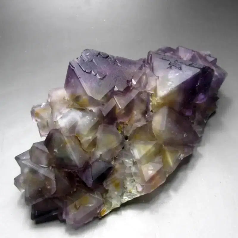 Purple-Yellow Fluorite Cluster with Phantoms