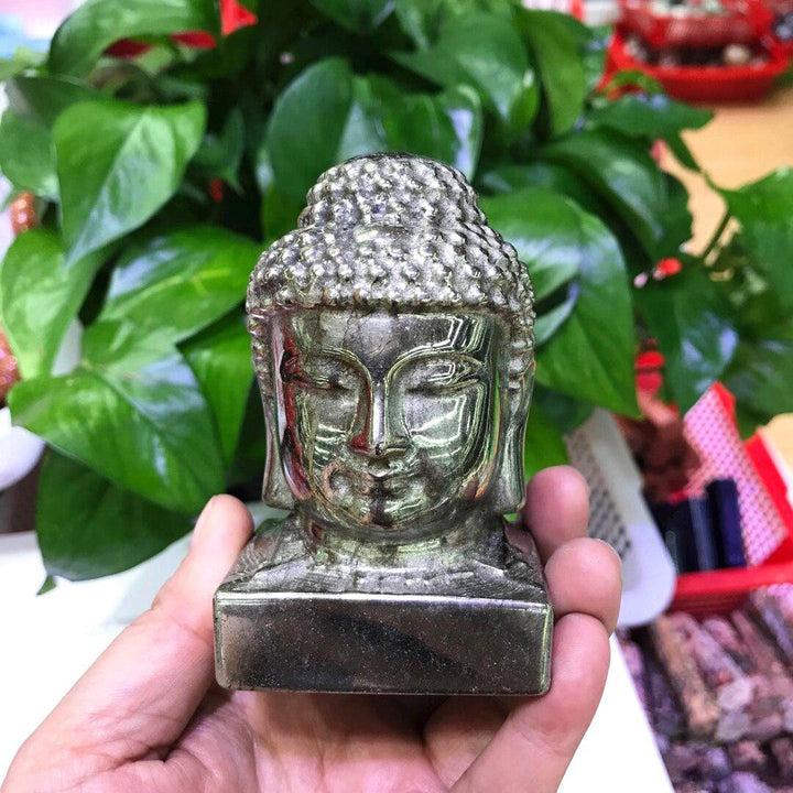 Pyrite Buddha Carved Figure