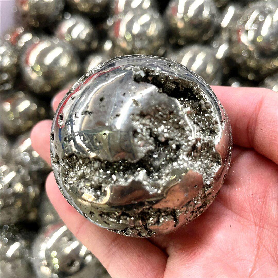 Pyrite Drusy Sphere