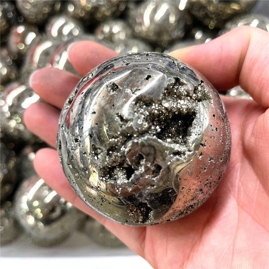 Pyrite Drusy Sphere