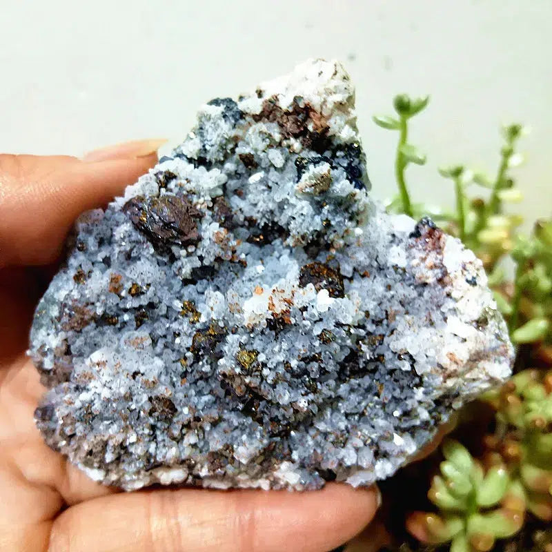 Quartz, Calcite, Black Tourmaline and Pyrite Cluster