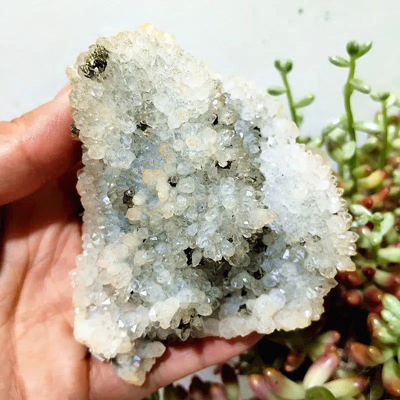 Quartz, Calcite, Black Tourmaline and Pyrite Cluster