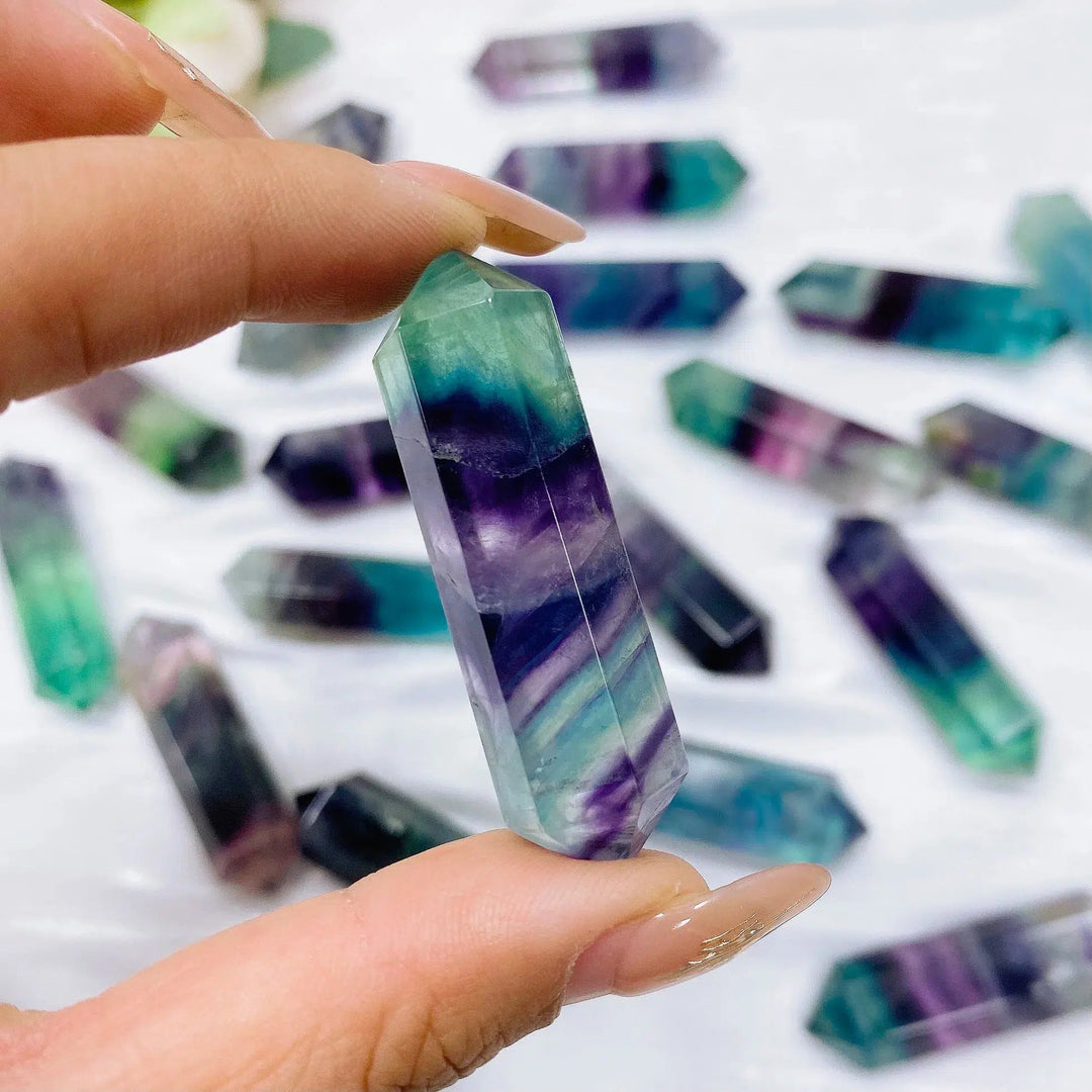 Rainbow Flourite Double Terminated Point