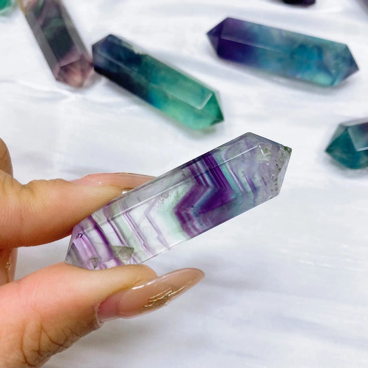 Rainbow Flourite Double Terminated Point