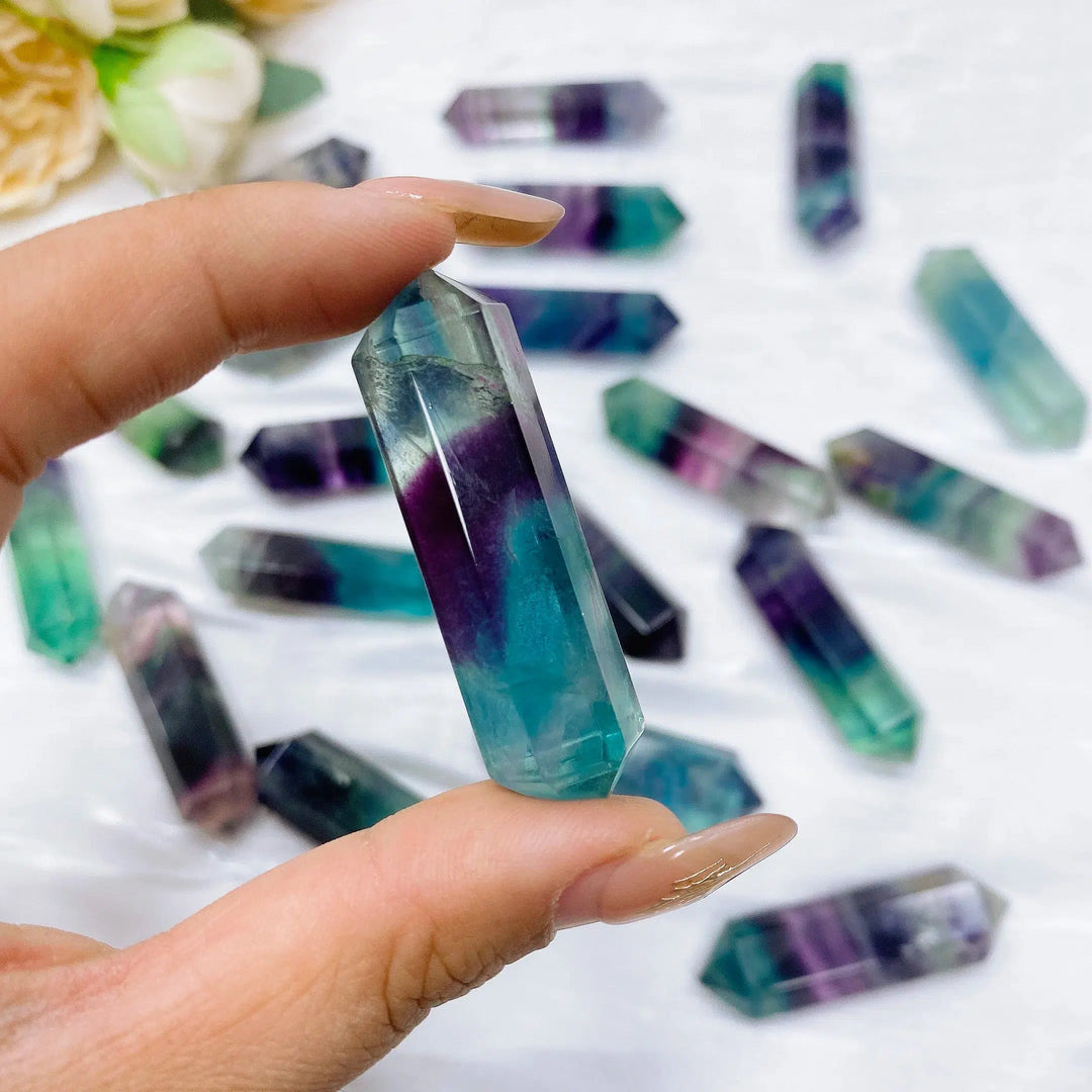 Rainbow Flourite Double Terminated Point