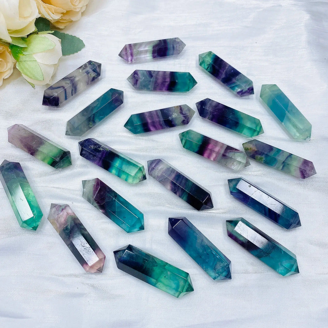 Rainbow Flourite Double Terminated Point