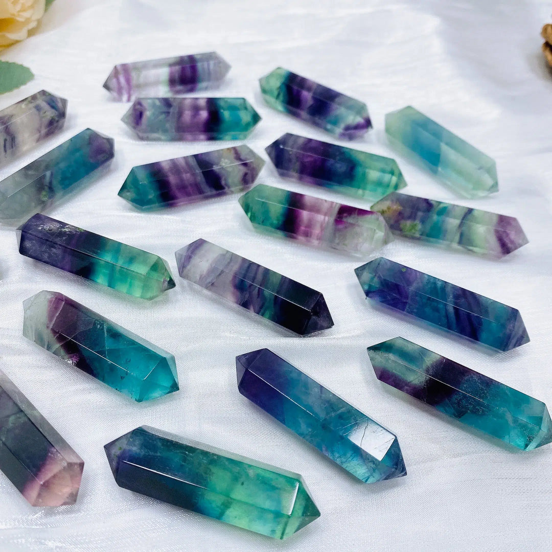 Rainbow Flourite Double Terminated Point