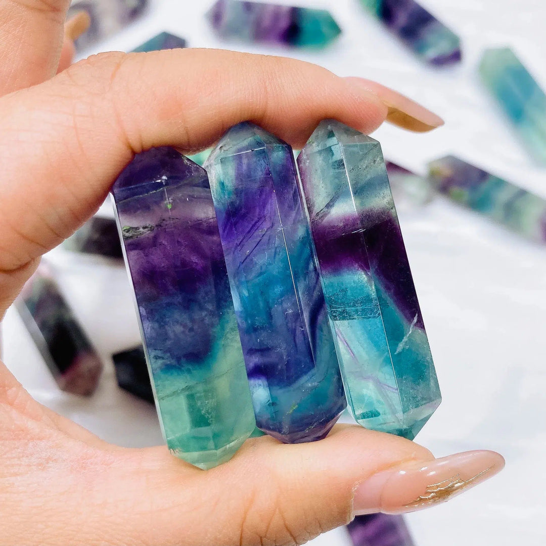 Rainbow Flourite Double Terminated Point