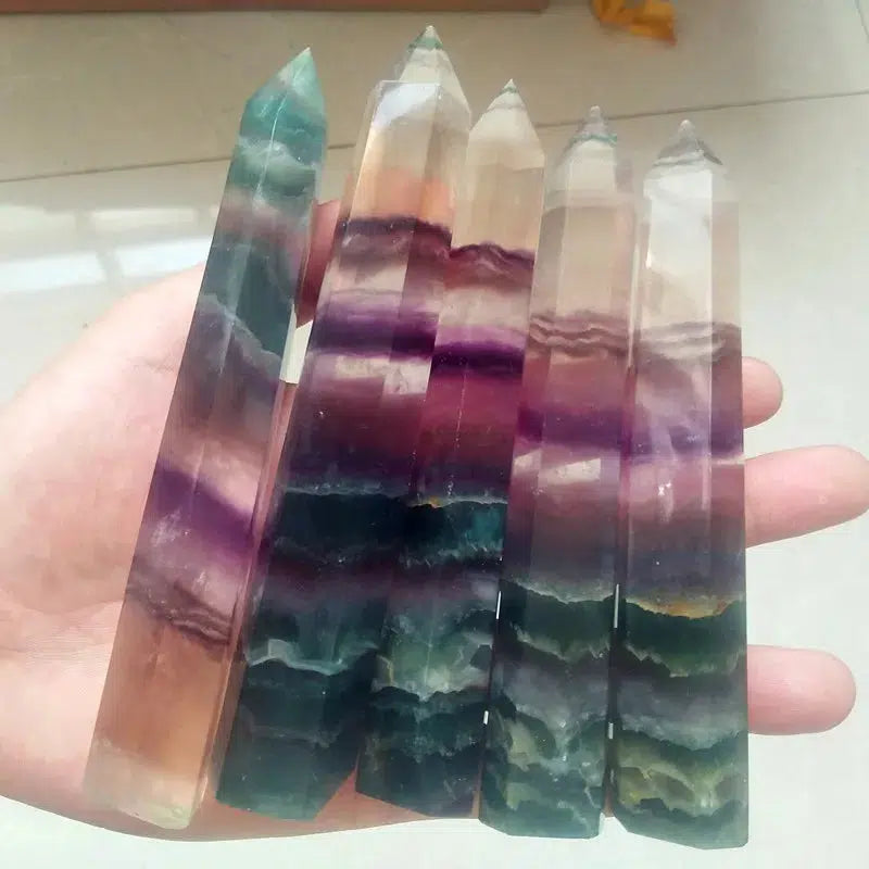 Rainbow Fluorite Crystal Tower