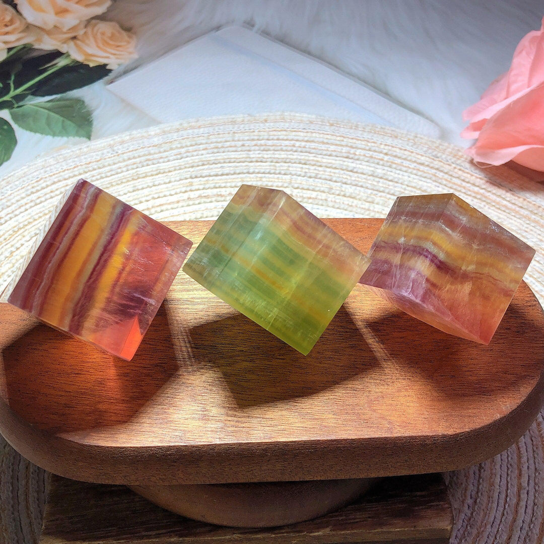 Rainbow Fluorite Cube