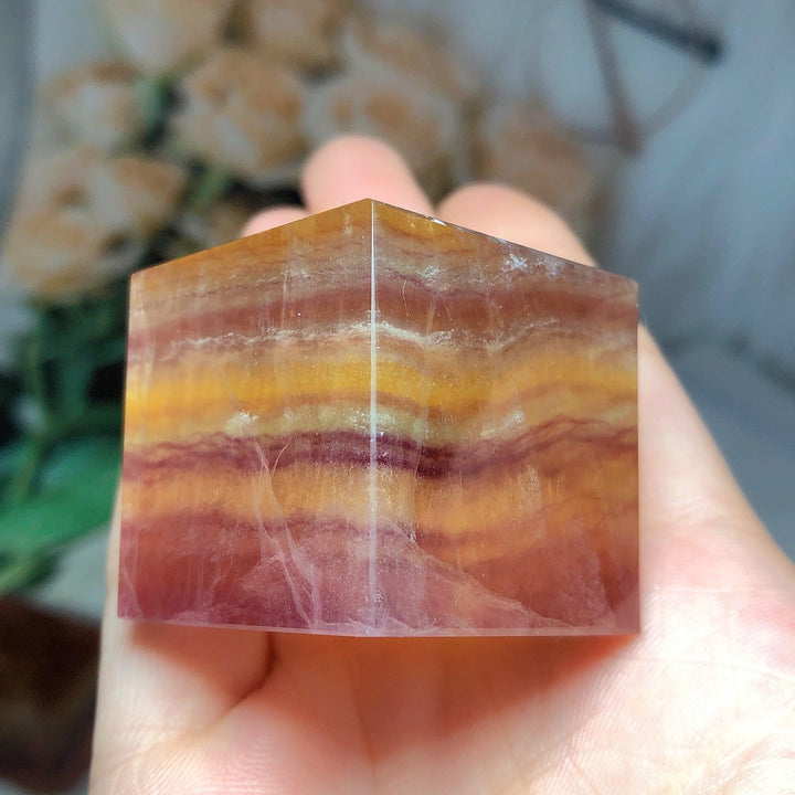 Rainbow Fluorite Cube