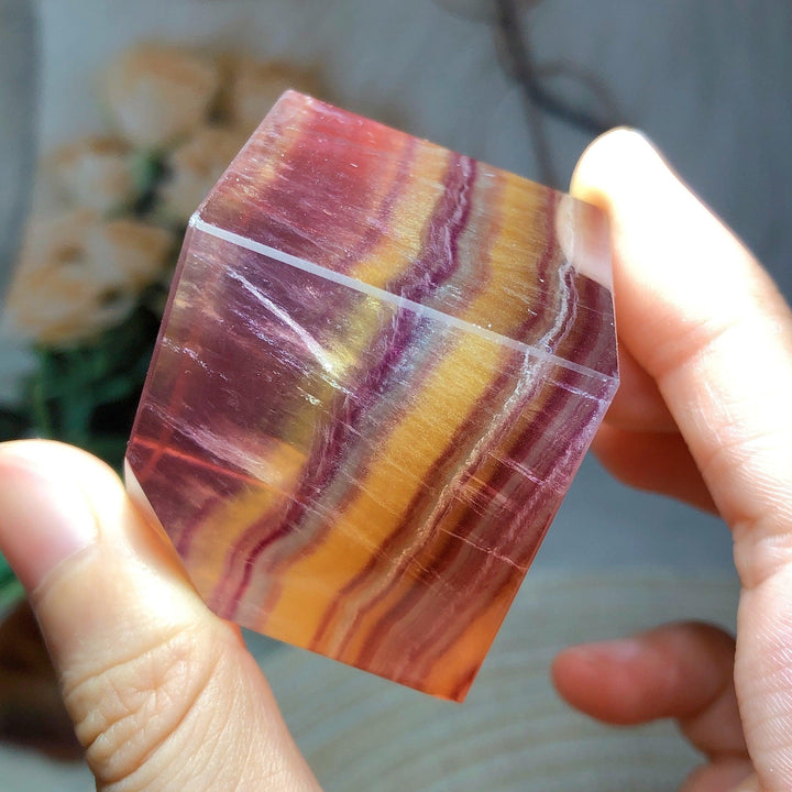 Rainbow Fluorite Cube