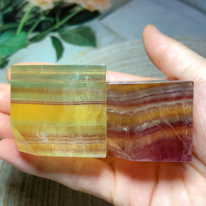 Rainbow Fluorite Cube