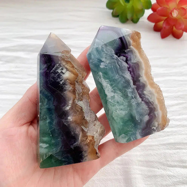 Rainbow Fluorite Raw Edge Tower