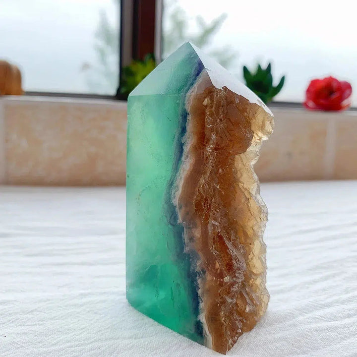 Rainbow Fluorite Raw Edge Tower