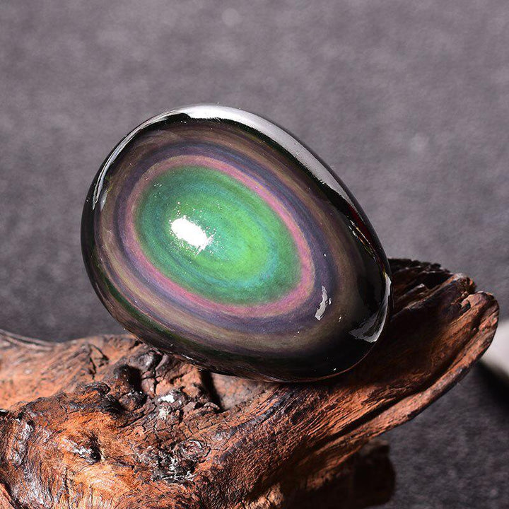 Rainbow Obsidian Egg Shape