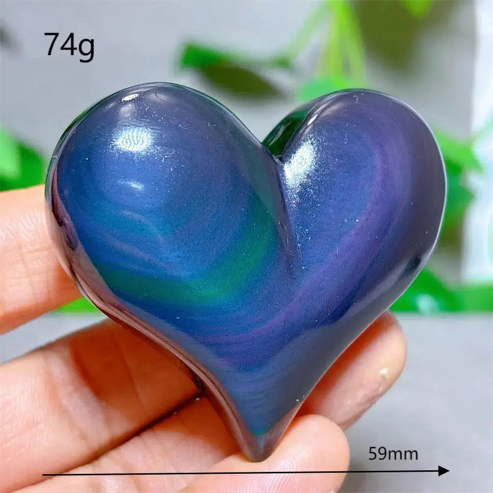 Rainbow Obsidian Heart