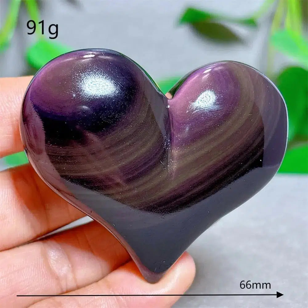 Rainbow Obsidian Heart